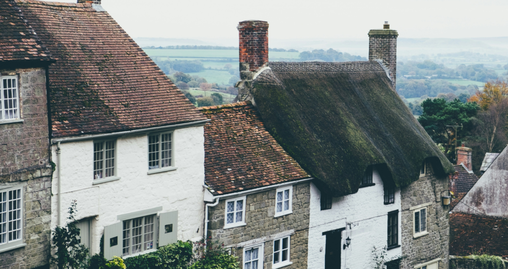 row of countryside houses